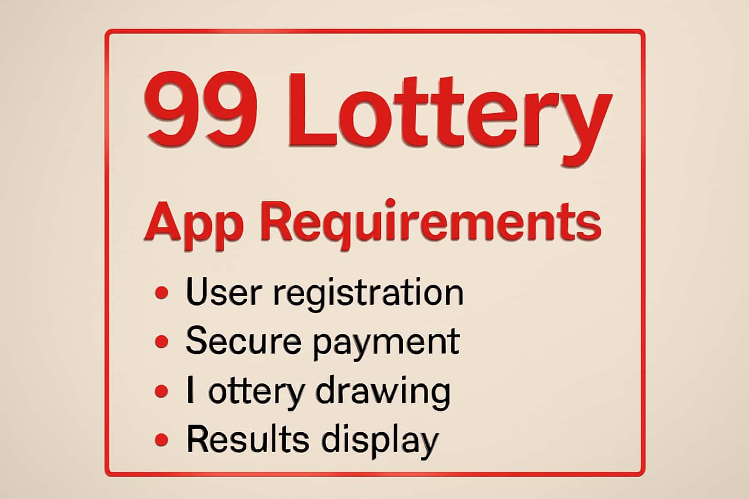Informational scene on 99 Lottery App Requirements