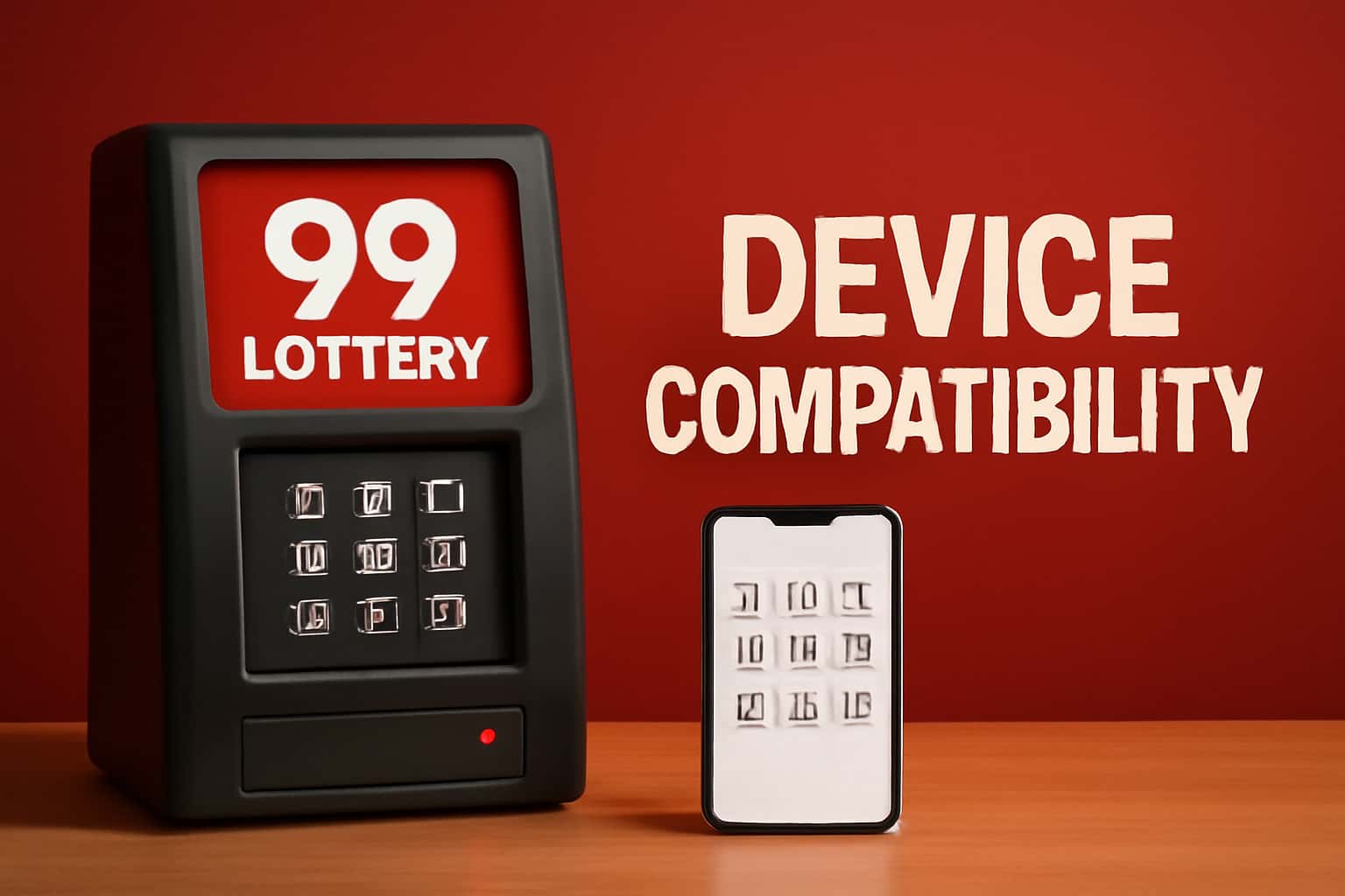 A neutral informational scene depicting 99 Lottery Device Compatibility.