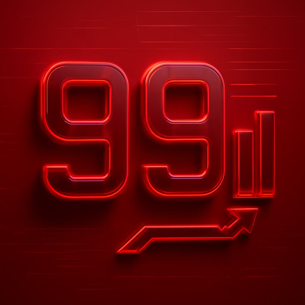 A professional badge illustrating the 99 Lottery app comparison.
