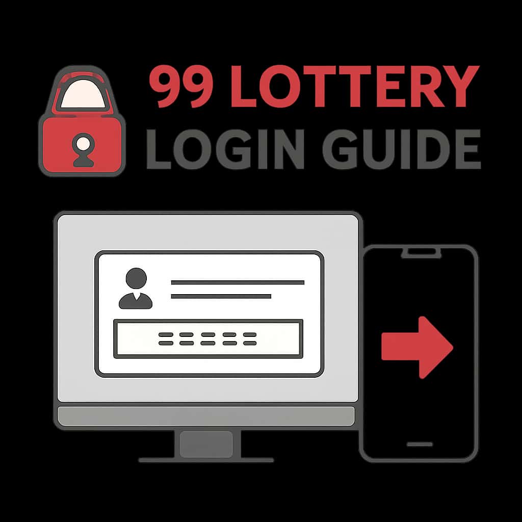 Diagram illustrating the login process for the 99 Lottery app.