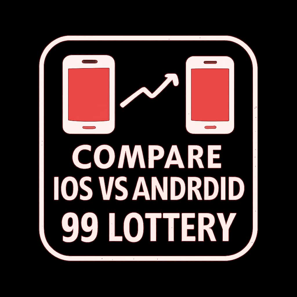 A professional badge illustrating the 99 Lottery app comparison.