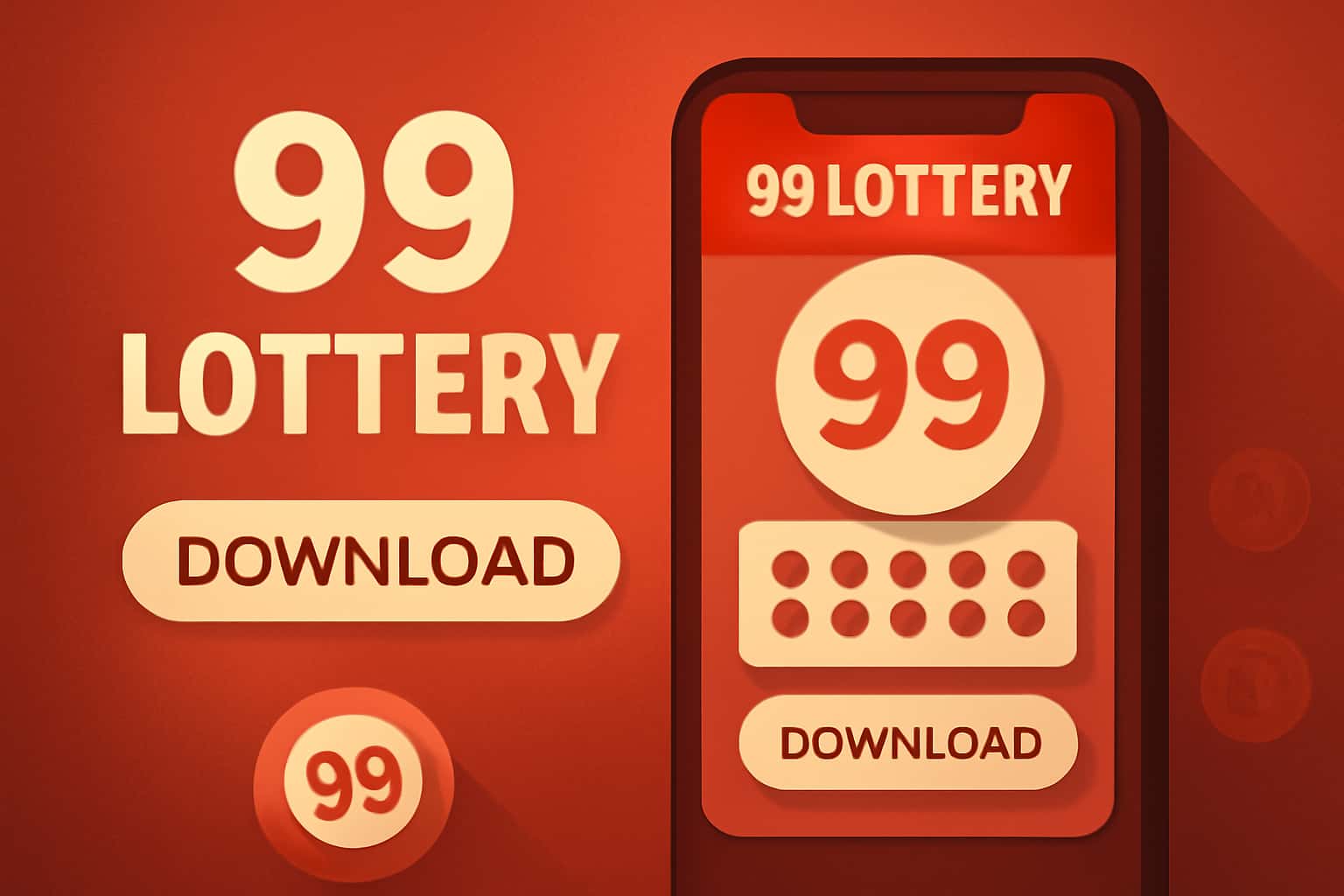 Visual representation of 99 Lottery Download instructions with a focus on app access.