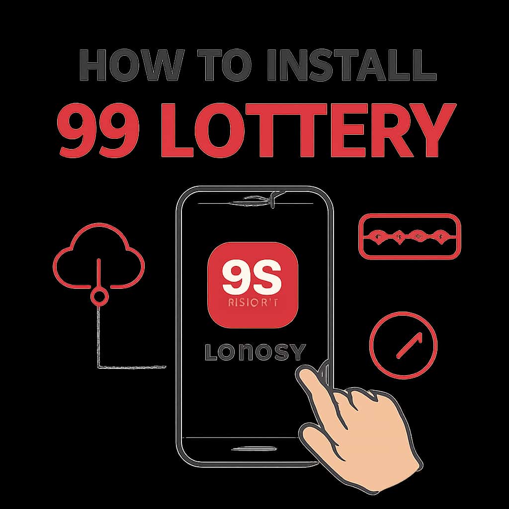 Diagram illustrating the installation process for 99 Lottery App.