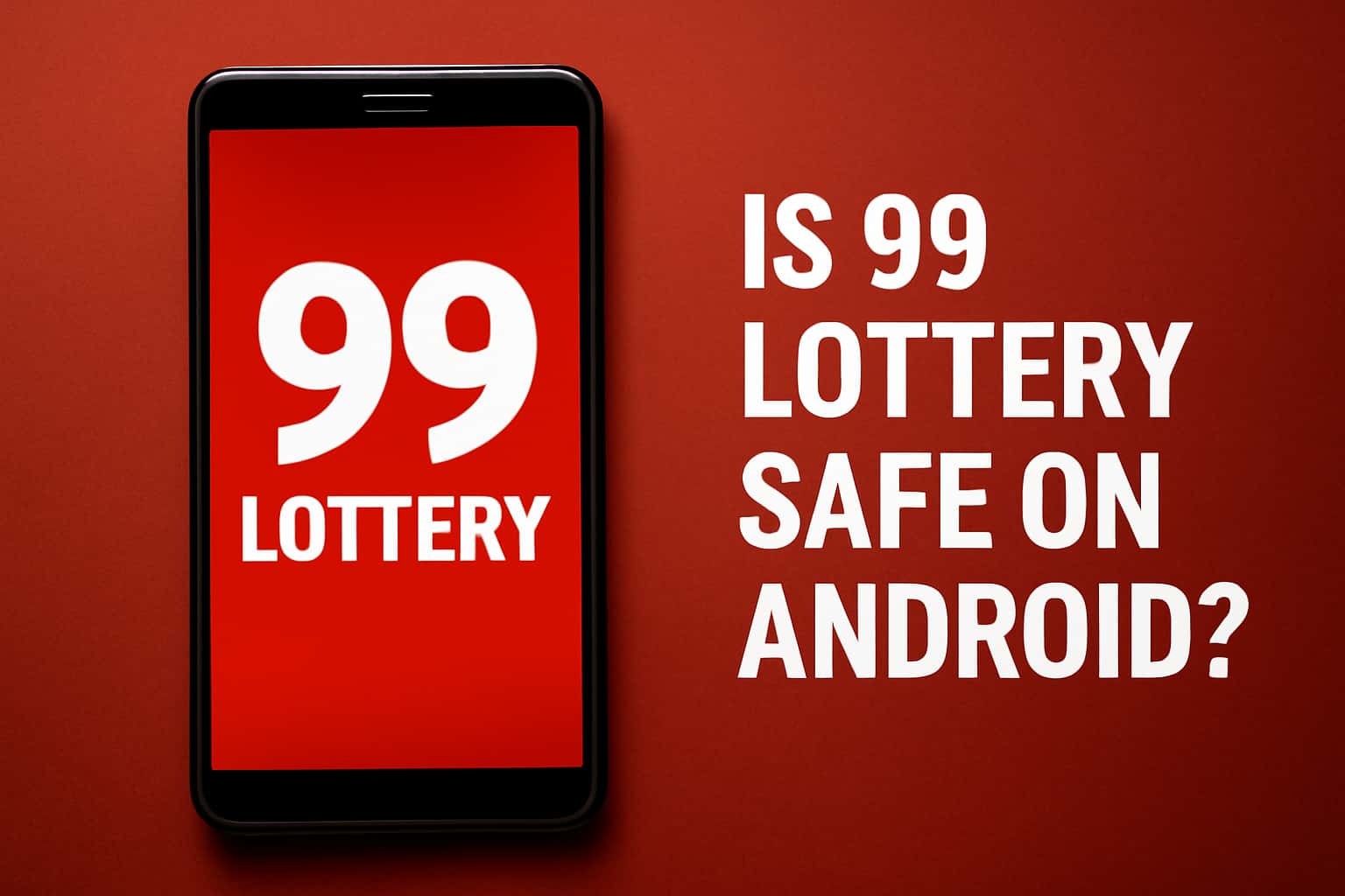A visual representation of safety features and installation guidelines for the 99 Lottery app on Android.
