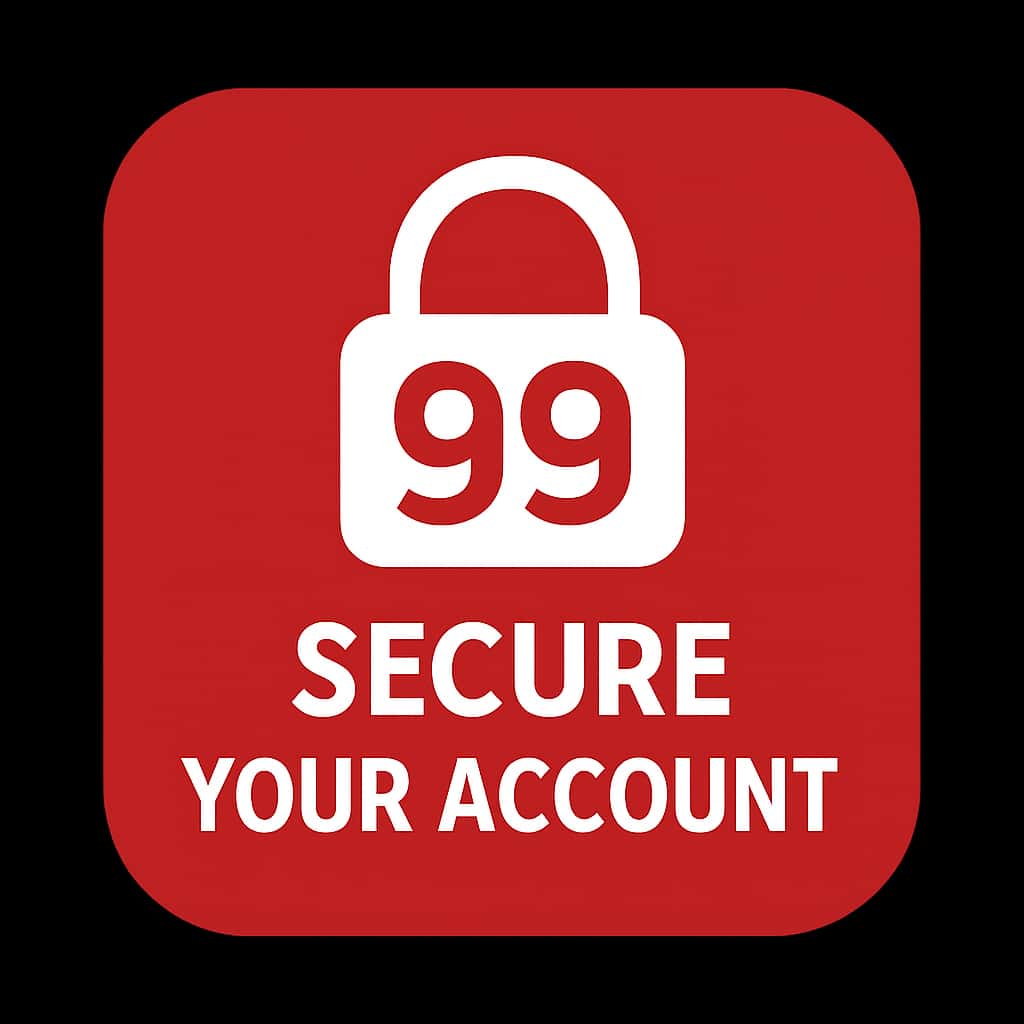 Icon for securing a 99 Lottery account.